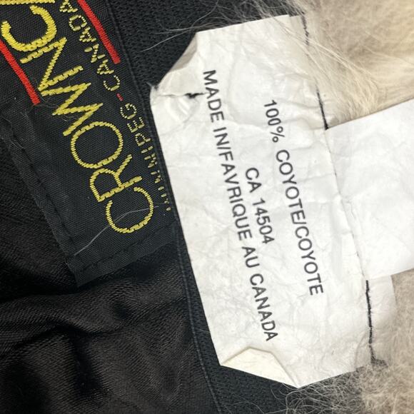 Vintage Natural Coyote Fur Leather Hat Crowncap Canada Winter Glam Russian Ski main image 11